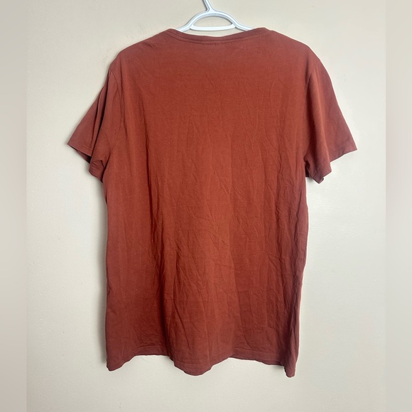 OAK Rust Cotton Pocket T-Shirt Size L Short Sleeve Casual Basic Tee - Picture 6 of 6
